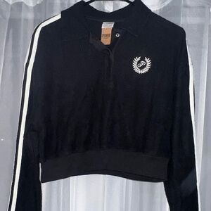 New w/Tags, Victoria Secret Pink Reversible B&W cropped Sweater, MSRP, $54.95